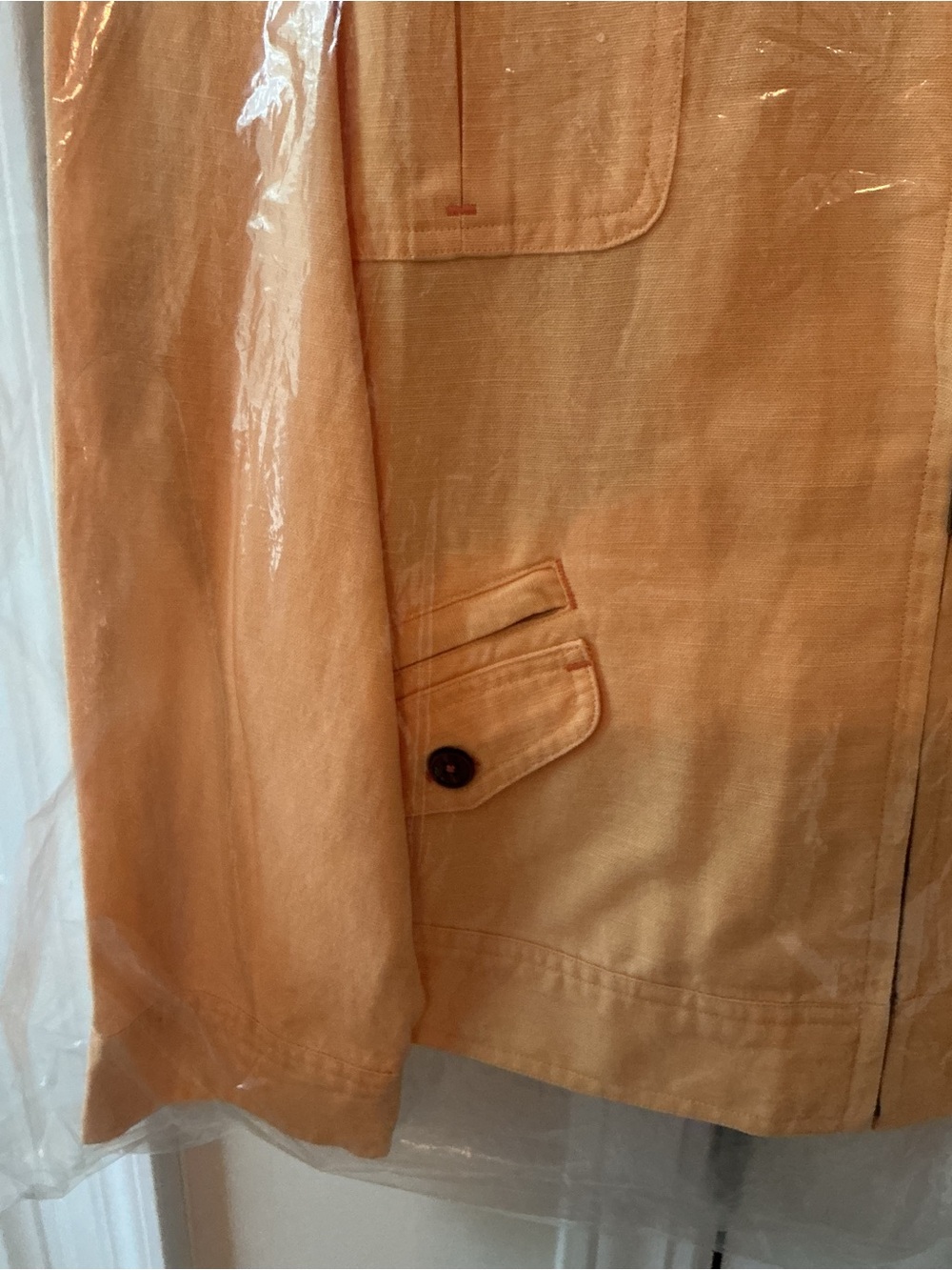 J. Jill Light Orange Utility Jacket with Button Flap Pockets - Picture 5 of 6